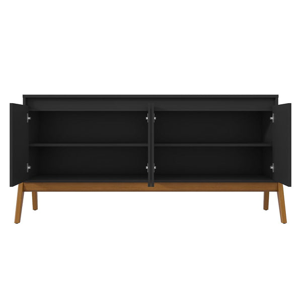 Manhattan Comfort Gales Mid-Century Modern Sideboard Matte Black SB-62722-BK