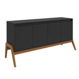 Manhattan Comfort Gales Mid-Century Modern Sideboard Matte Black SB-62722-BK