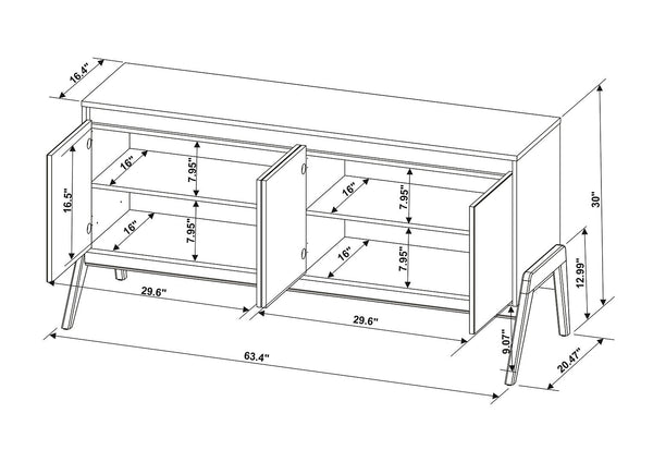 Manhattan Comfort Gales Mid-Century Modern Sideboard Greige SB-62722-OW