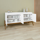 Manhattan Comfort Gales Mid-Century Modern Sideboard Matte White SB-62722-WH