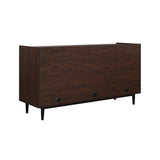 Manhattan Comfort Duane Mid-Century Modern Sideboard Dark Brown and Black SB-9GLF-BK