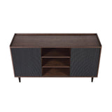 Manhattan Comfort Duane Mid-Century Modern Sideboard Dark Brown and Black SB-9GLF-BK