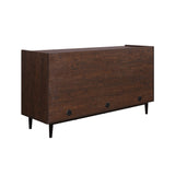 Manhattan Comfort Duane Mid-Century Modern Sideboard Dark Brown and Navy Blue SB-9GLF-NB