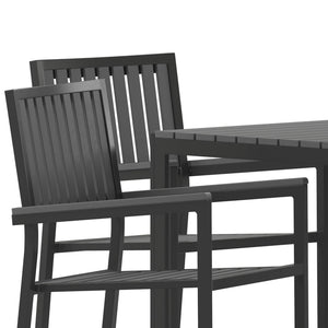English Elm Harris 5-Piece Commercial-Grade Indoor/Outdoor Dining Set with Stackable Chairs & Rust-Resistant Table SB-A268C4-T-BK-GG