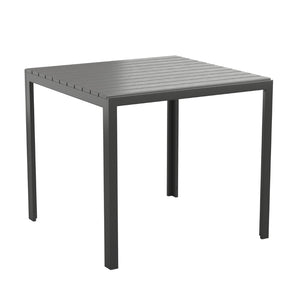 English Elm Harris Commercial Grade Steel Patio Dining Table for 4 – Durable, Low Maintenance, Modern Design SB-A268T-BK-GG