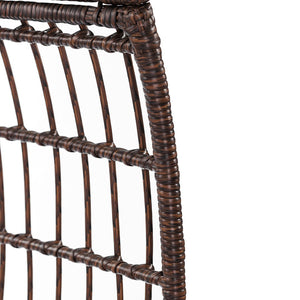 English Elm Zola Oversized Wicker Egg Swivel Lounge Chair with Cushions for Stylish Comfort in Any Space Cream Cushions/Brown Frame SB-C-335-BR-CR-GG