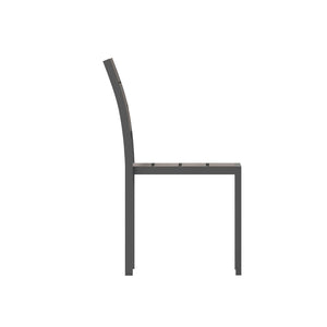 English Elm Finch Commercial Grade Armless Patio Chair - Durable Stackable Seating for Outdoor & Indoor Use Gray SB-CA108-GRY-GG