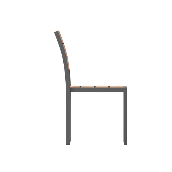 English Elm Finch Commercial Grade Armless Patio Chair - Durable Stackable Seating for Outdoor & Indoor Use Natural SB-CA108-NAT-GG