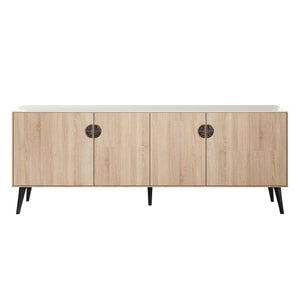 Haley Sideboard 78.7 in Natural & Nude in Natural and Nude SB002-NN Manhattan Comfort