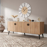 Haley Sideboard 78.7 in Natural & Nude in Natural and Nude SB002-NN Manhattan Comfort