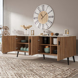 Haley Sideboard 78.7 in Natural & Nude in Natural and Nude SB002-NN Manhattan Comfort