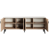 Haley Sideboard 78.7 in Natural & Nude in Natural and Nude SB002-NN Manhattan Comfort