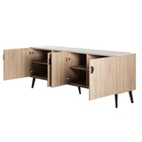 Haley Sideboard 78.7 in Natural & Nude in Natural and Nude SB002-NN Manhattan Comfort