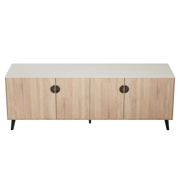 Haley Sideboard 78.7 in Natural & Nude in Natural and Nude SB002-NN Manhattan Comfort
