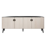 Haley Sideboard 78.7 in White & Black Marble  in White and Black Marble SB002-WB Manhattan Comfort