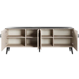 Haley Sideboard 78.7 in White & Black Marble  in White and Black Marble SB002-WB Manhattan Comfort