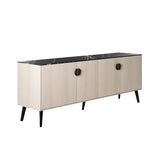 Haley Sideboard 78.7 in White & Black Marble  in White and Black Marble SB002-WB Manhattan Comfort