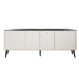 Haley Sideboard 78.7 in White & Black Marble  in White and Black Marble SB002-WB Manhattan Comfort