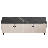 Haley Sideboard 78.7 in White & Black Marble  in White and Black Marble SB002-WB Manhattan Comfort