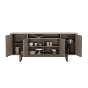 Manhattan Comfort Ella Sideboard - Effortlessly Elegant Storage Solution With Soft Rounded Edges For Timeless Charm Mocha Mdf Sb005-mo