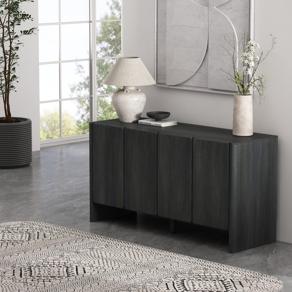 Manhattan Comfort Linda Modern 60" Sideboard - Elevated Storage Solution With Minimalist Design For Stylish Living Spaces Charcoal Grey Mdp Sb008-gy