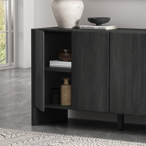Manhattan Comfort Linda Modern 60" Sideboard - Elevated Storage Solution With Minimalist Design For Stylish Living Spaces Charcoal Grey Mdp Sb008-gy