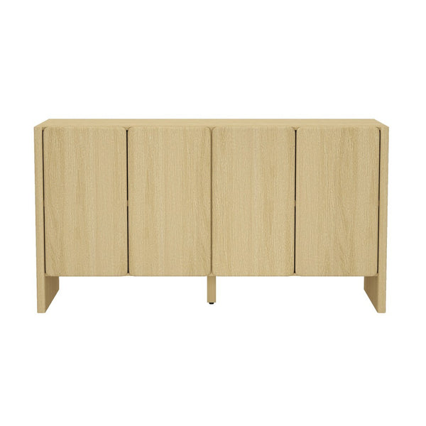 Manhattan Comfort Linda Modern 60" Sideboard - Elevated Storage Solution With Minimalist Design For Stylish Living Spaces Natural Oak Mdp Sb008-na