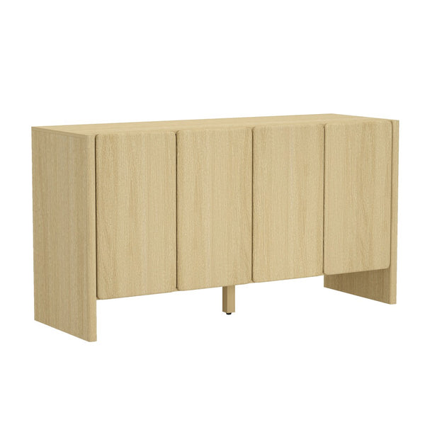 Manhattan Comfort Linda Modern 60" Sideboard - Elevated Storage Solution With Minimalist Design For Stylish Living Spaces Natural Oak Mdp Sb008-na