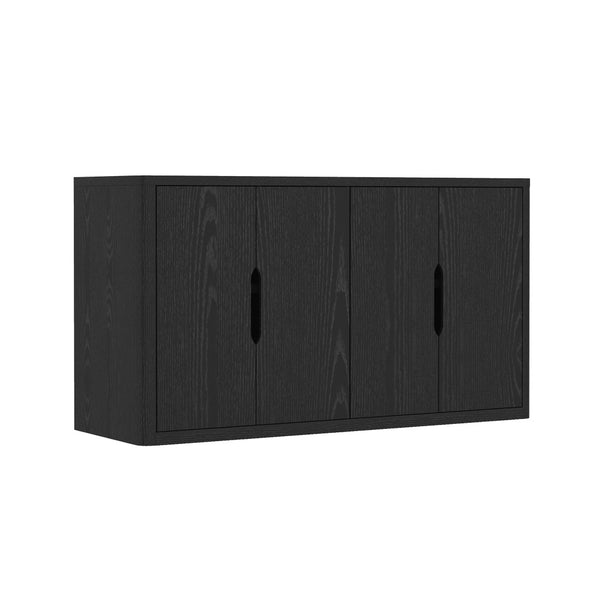 Manhattan Comfort Rivington Modern 60" Sideboard - Elegant Storage Solution With Adjustable Shelves For Any Space Black Mdp Sb009-bk