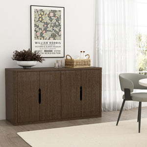 Manhattan Comfort Rivington Modern 60" Sideboard - Elegant Storage Solution With Adjustable Shelves For Any Space Walnut Mdp Sb009-br