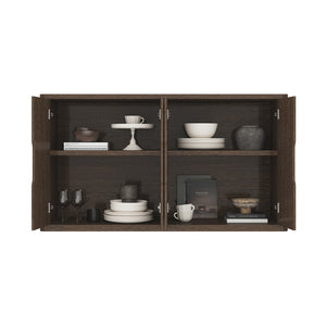 Manhattan Comfort Rivington Modern 60" Sideboard - Elegant Storage Solution With Adjustable Shelves For Any Space Walnut Mdp Sb009-br