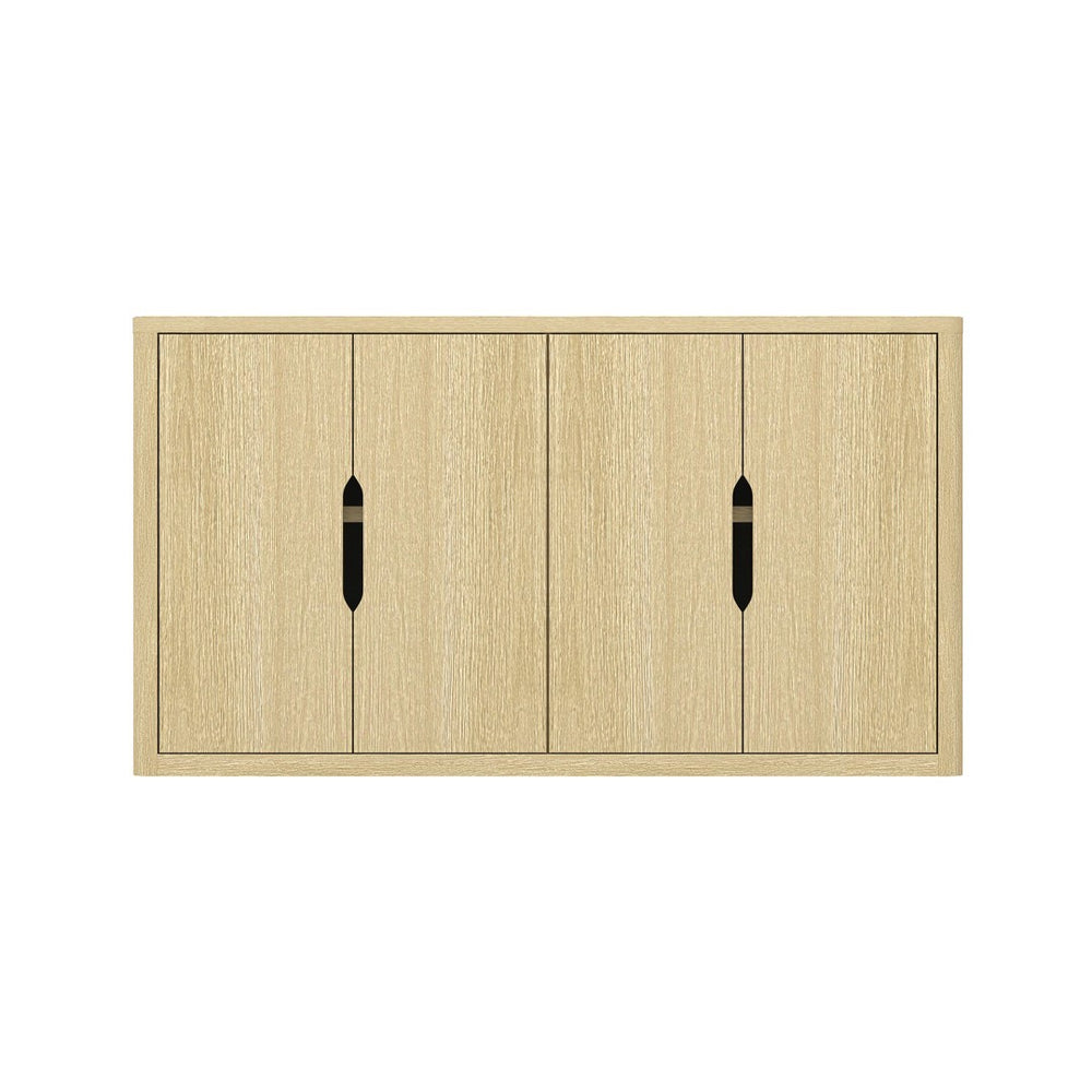 Manhattan Comfort Rivington Modern 60" Sideboard - Elegant Storage Solution With Adjustable Shelves For Any Space Natural Oak Mdp Sb009-na