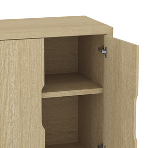 Manhattan Comfort Rivington Modern 60" Sideboard - Elegant Storage Solution With Adjustable Shelves For Any Space Natural Oak Mdp Sb009-na