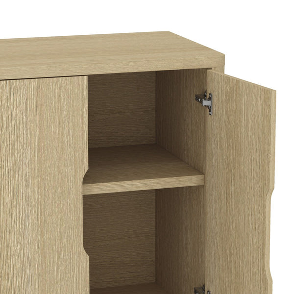 Manhattan Comfort Rivington Modern 60" Sideboard - Elegant Storage Solution With Adjustable Shelves For Any Space Natural Oak Mdp Sb009-na