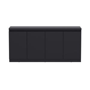 Manhattan Comfort Griffin Modern 62" Sideboard With Soft-close Doors And Spacious Shelving For Effortless Organization Onyx Mdp Sb1006-bk