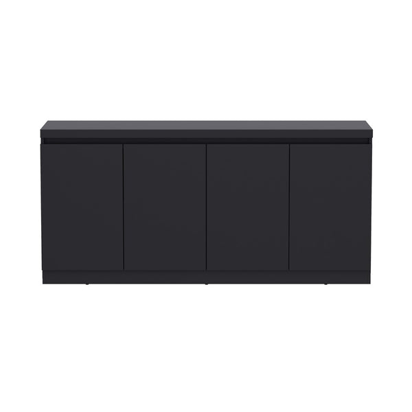 Manhattan Comfort Griffin Modern 62" Sideboard With Soft-close Doors And Spacious Shelving For Effortless Organization Onyx Mdp Sb1006-bk