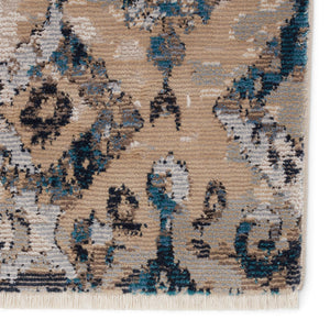 Jaipur Living Nikki Chu Sanaa Ikat Runner Rug Distressed African Motif Fringe Hallway Accent Blue 2'6"X8' RUG151386