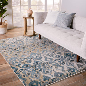 Jaipur Living Nikki Chu Sanaa Ikat Runner Rug Distressed African Motif Fringe Hallway Accent Blue 2'6"X8' RUG151386