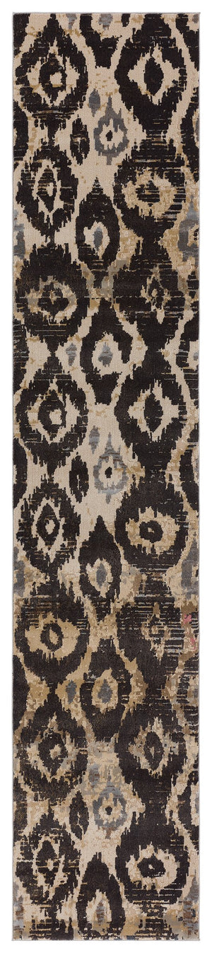 Jaipur Living Nikki Chu Sanaa Distressed Ikat Runner Rug Bohemian Fringe Trim Hallway Accent 2'6" x 12' RUG151390