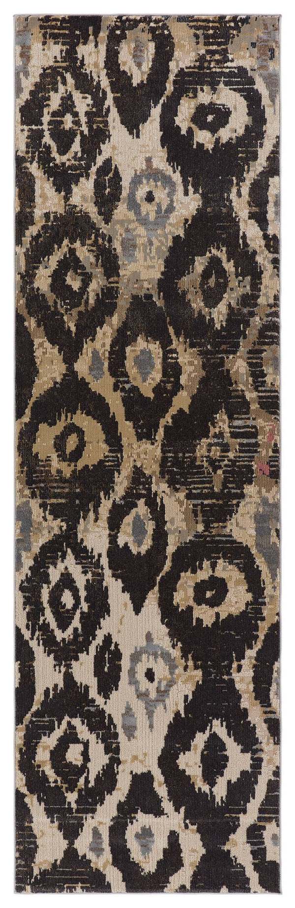 Jaipur Living Nikki Chu Sanaa Distressed Ikat Runner Rug Bohemian Fringe Trim Hallway Accent 2'6" x 8' RUG151391