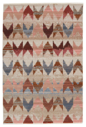 Jaipur Living Nikki Chu Sanaa Chevron Runner Rug Distressed African Fringe Hallway Accent Pink 7'10"X11'1" RUG151397