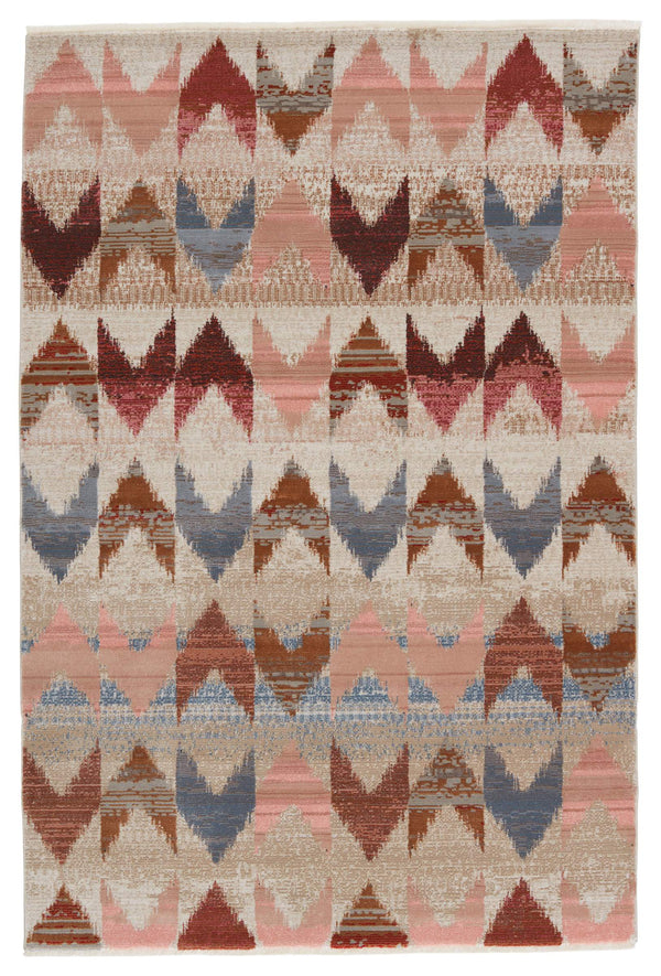Jaipur Living Nikki Chu Sanaa Chevron Runner Rug Distressed African Fringe Hallway Accent Pink 7'10"X11'1" RUG151397