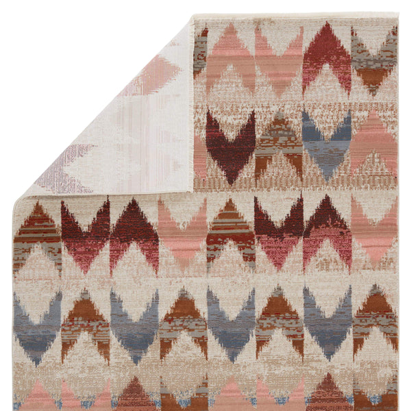 Jaipur Living Nikki Chu Sanaa Chevron Runner Rug Distressed African Fringe Hallway Accent Pink 7'10"X11'1" RUG151397