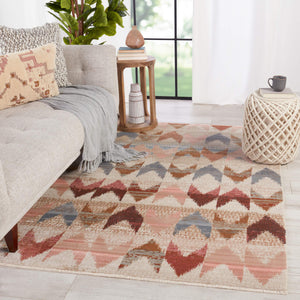 Jaipur Living Nikki Chu Sanaa Chevron Runner Rug Distressed African Fringe Hallway Accent Pink 7'10"X11'1" RUG151397