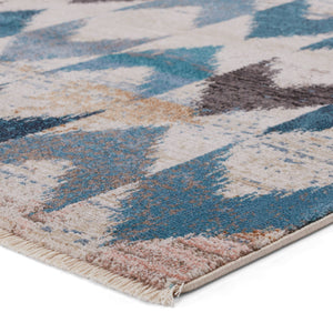 Jaipur Living Nikki Chu Sanaa Chevron Runner Rug Distressed African Fringe Hallway Accent Blue 2'6"X8' RUG151406