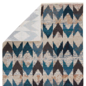 Jaipur Living Nikki Chu Sanaa Chevron Runner Rug Distressed African Fringe Hallway Accent Blue 2'6"X8' RUG151406