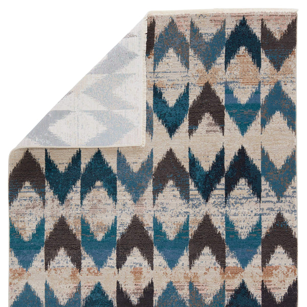 Jaipur Living Nikki Chu Sanaa Chevron Runner Rug Distressed African Fringe Hallway Accent Blue 2'6"X8' RUG151406