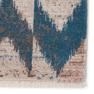 Jaipur Living Nikki Chu Sanaa Chevron Runner Rug Distressed African Fringe Hallway Accent Blue 2'6"X8' RUG151406