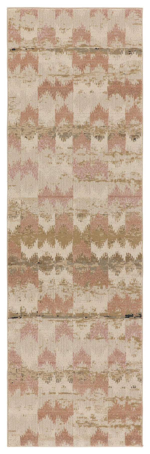 Jaipur Living Nikki Chu Sanaa Chevron Runner Rug Distressed African Fringe Hallway Accent Beige 2'6"X8' RUG151411