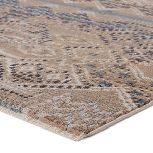 Jaipur Living Nikki Chu Sanaa Tribal Runner Rug Polypropylene Geometric Fringe Hallway Accent Tan RUG151421